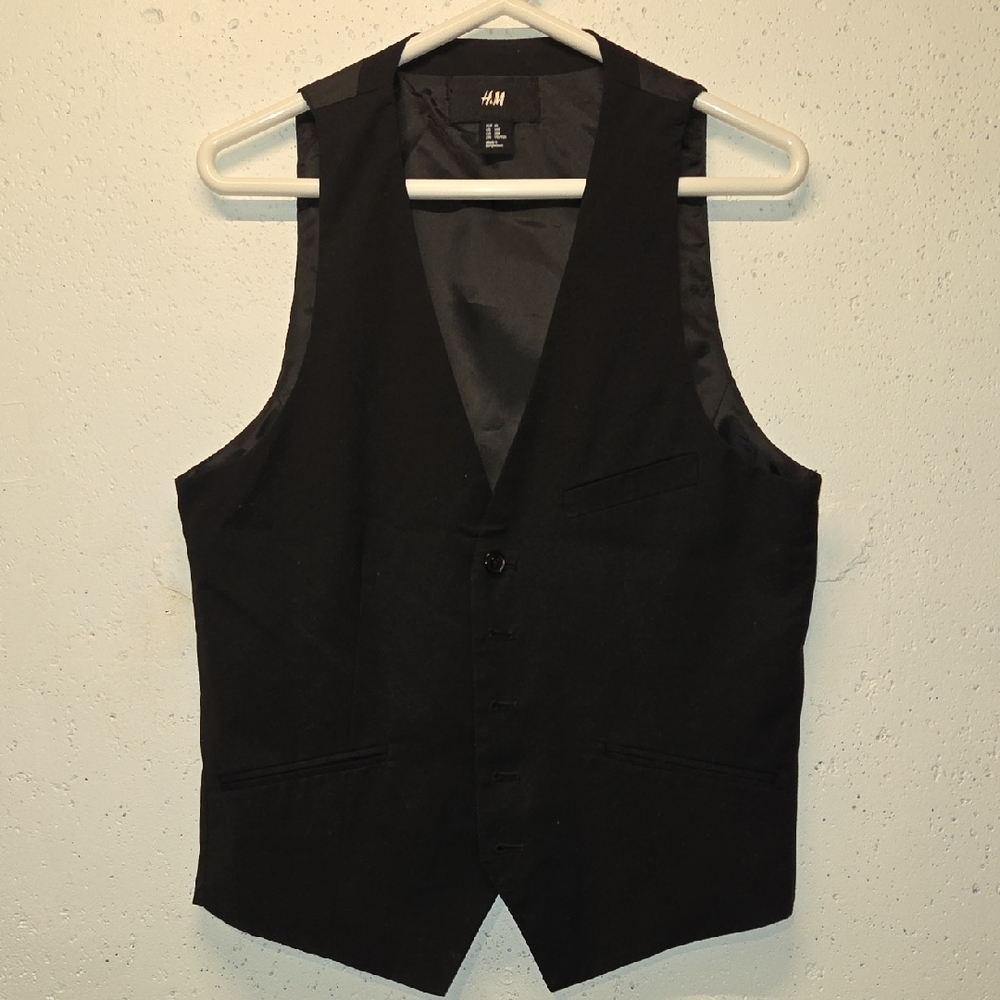 H&M Classic Black Button-Up Suit Vest